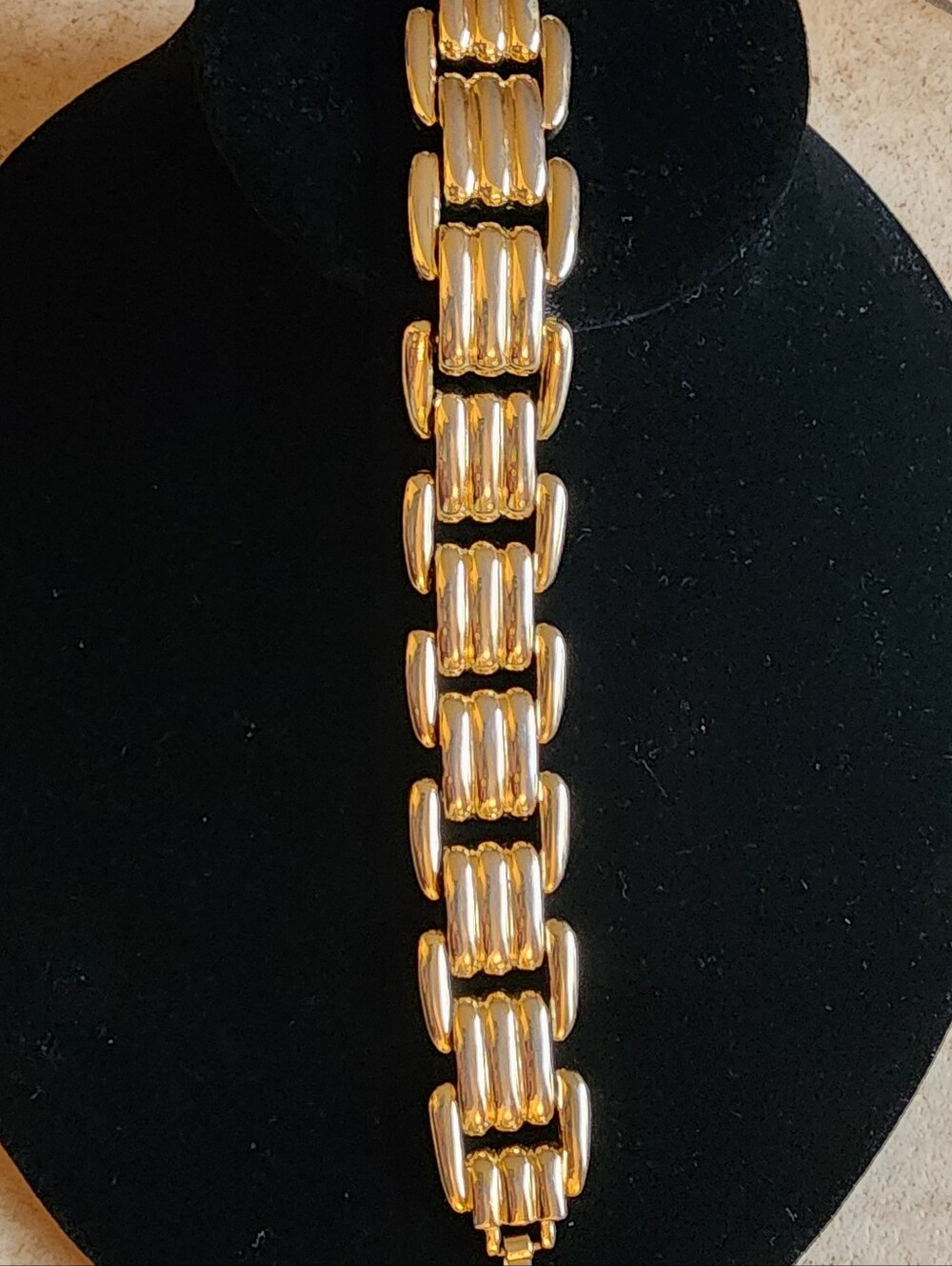 Chunky Geometric Link Gold-Tone Bracelet